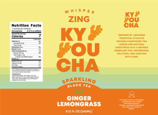 Sparkling Black Tea with Ginger Juice & Lemongrass