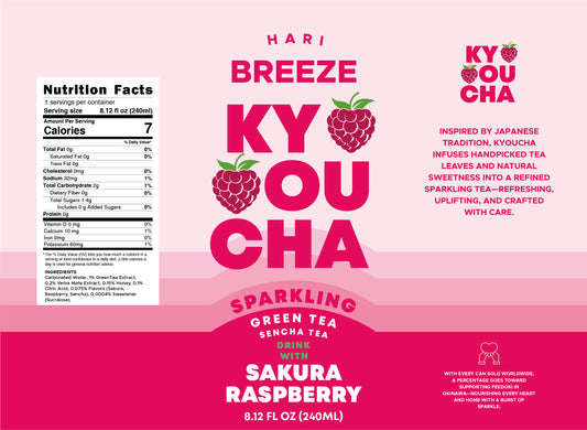Sparkling Green Tea with Sakura, Raspberry & Sencha